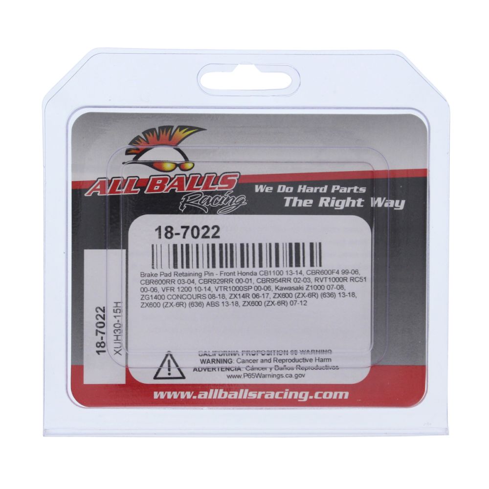 All Balls Racing Front Brake Pad Retaining Pin For Kawasaki Ninja
