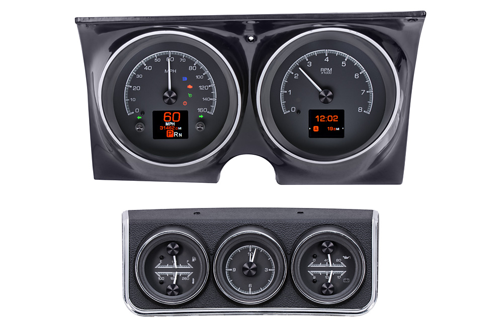 Dakota Digital 67 Chevy Camaro Black Gauge Kit W/ Console Gauges