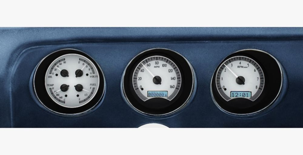 Dakota Digital 1969 Pontiac GTO VHX Silver / White LED Gauge Kit