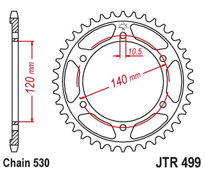 JT Sprockets Rear Steel Sprocket 46-530 For Kawasaki Ninja
