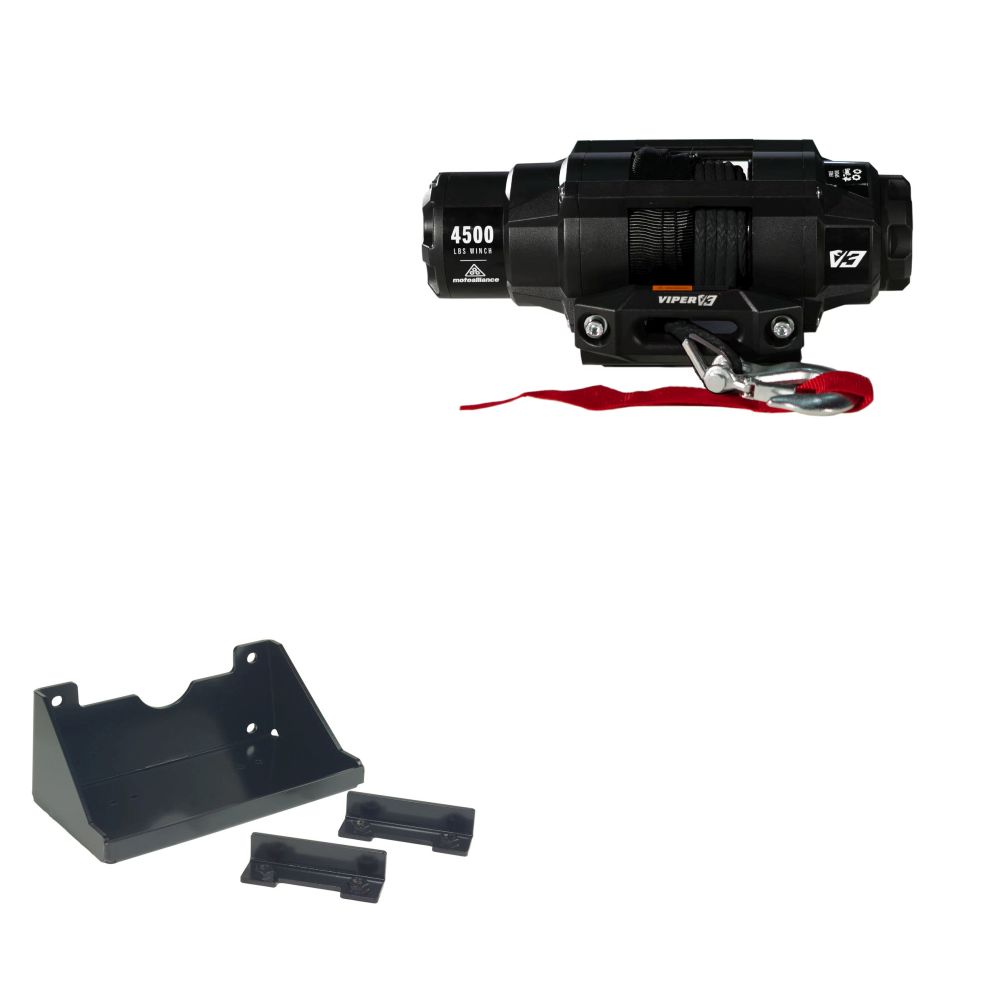 Viper 4500lbs V3 Winch Black Rope With Mount For Kawasaki